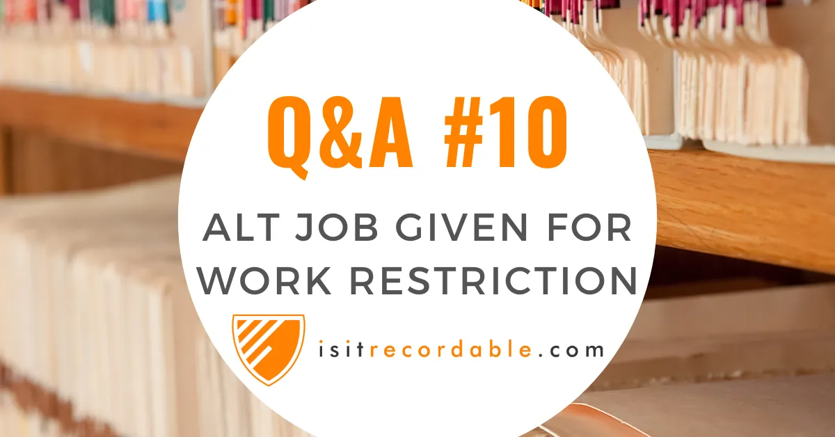 Illustration for the scenario: Alternative Job Given for Work Restrictions