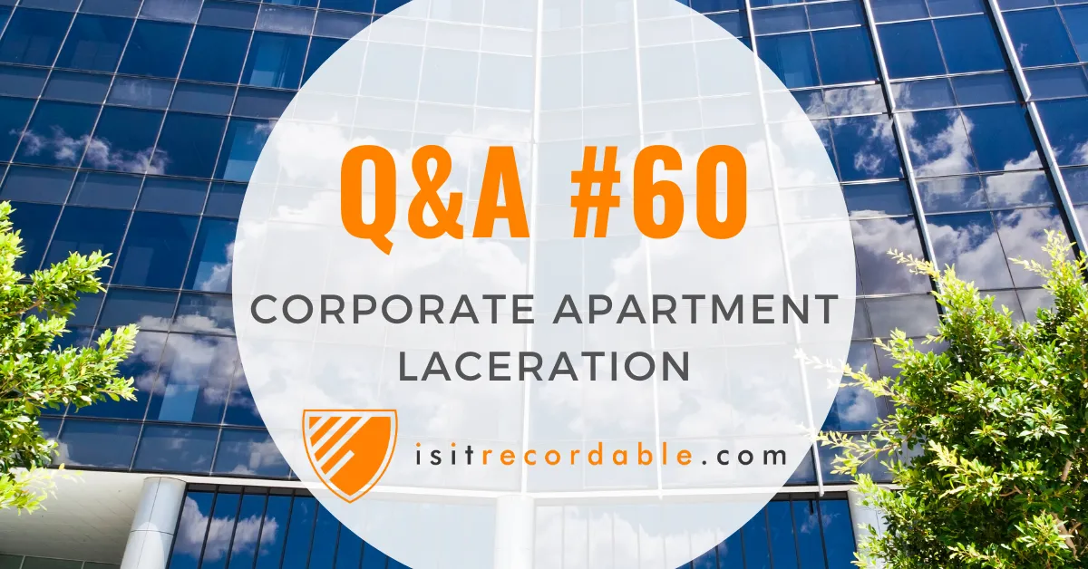 Illustration for the scenario: Corporate Apartment Laceration